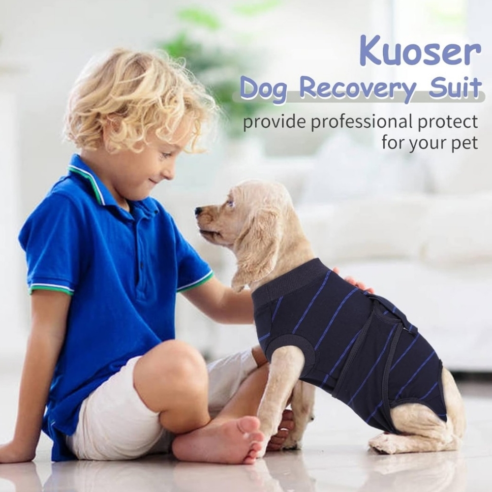 Kouser Size Large Dog Recovery Suit Protects Abdominal Stiches Wounds NWT
